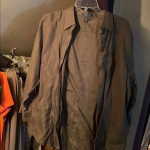 Olive green Ralph Lauren button up shirt